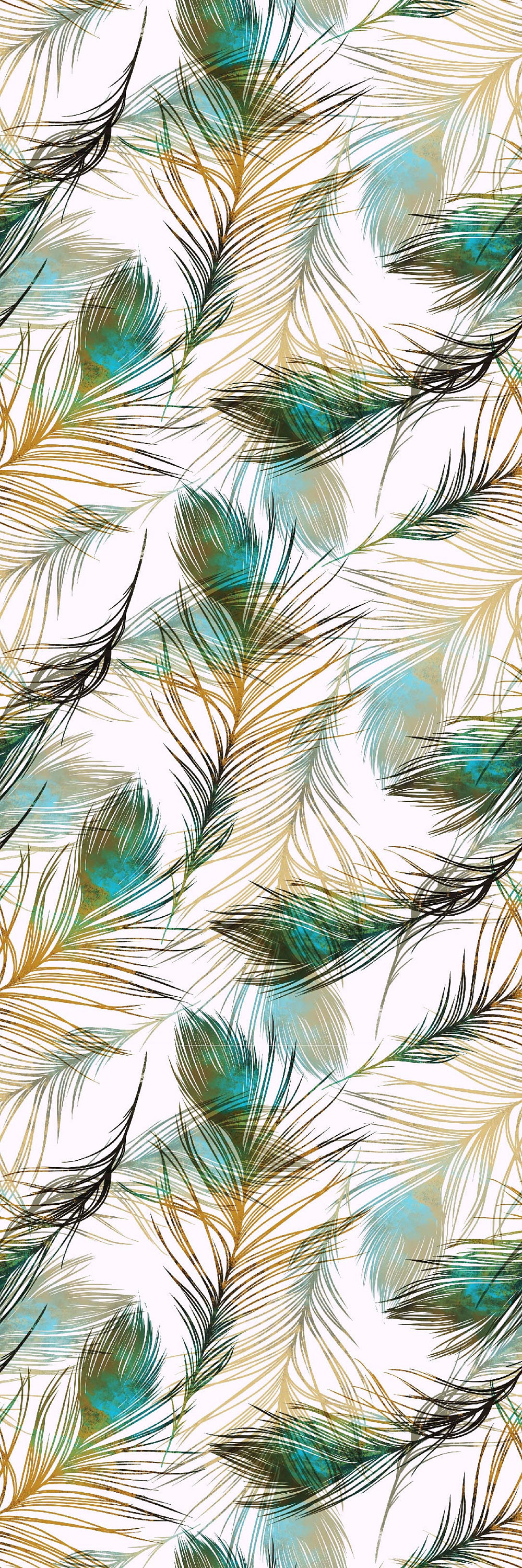 Removable Wallpaper Mural Peel /& Stick Peacock Feathers