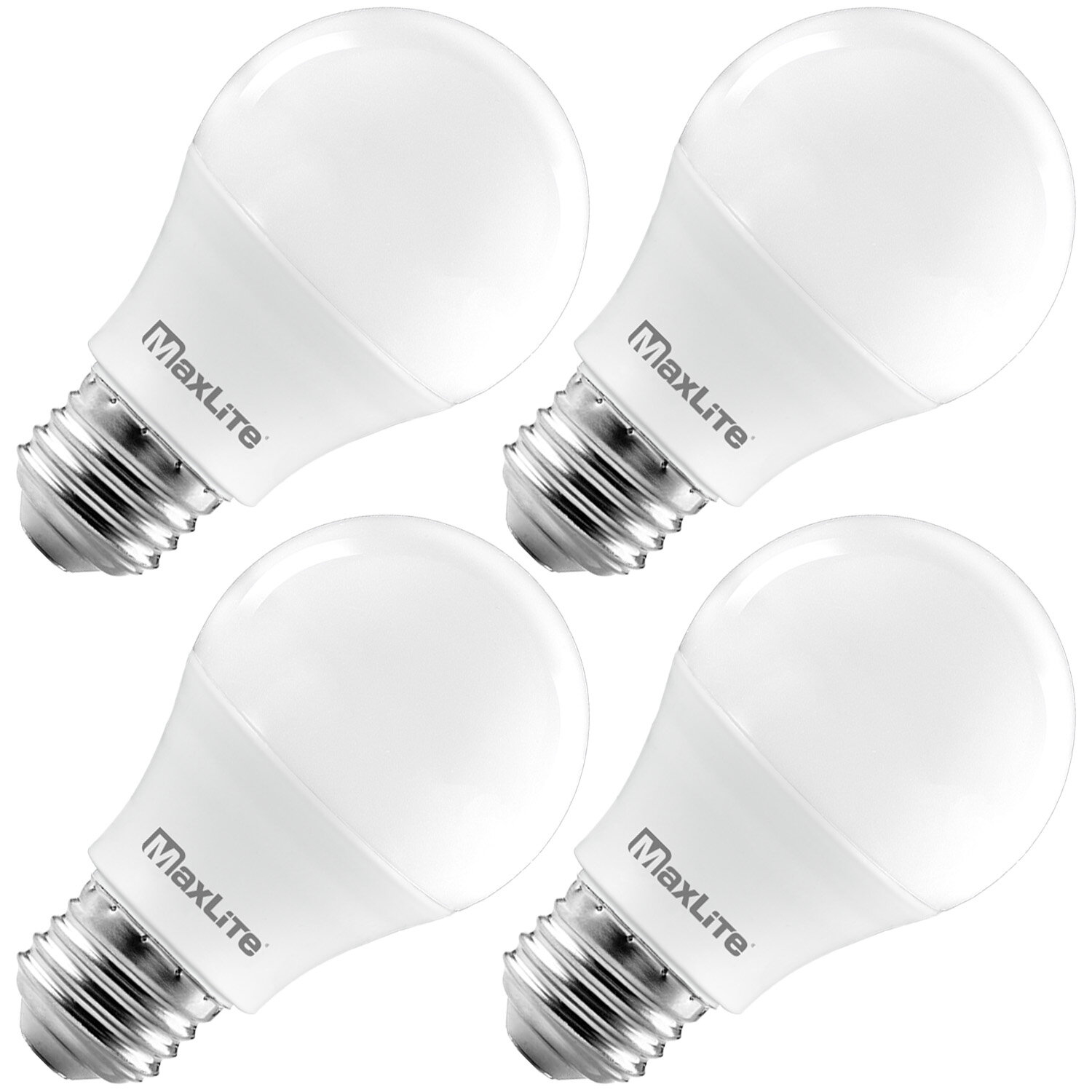 Dimmable 4-Pac Soft White MaxLite 60 Watt Equivalent A19 LED Light Bulb 