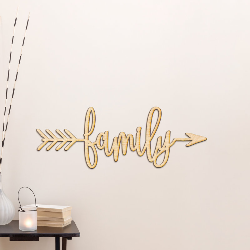 Winston Porter Family Arrow Wood Sign Home Gallery Wall Decor