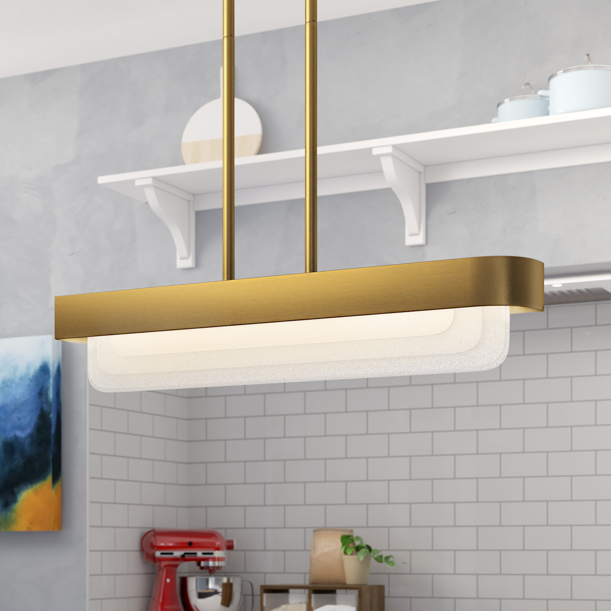 Modern Led Pendant Lamp Light Kitchen Acrylic Suspension Hanging