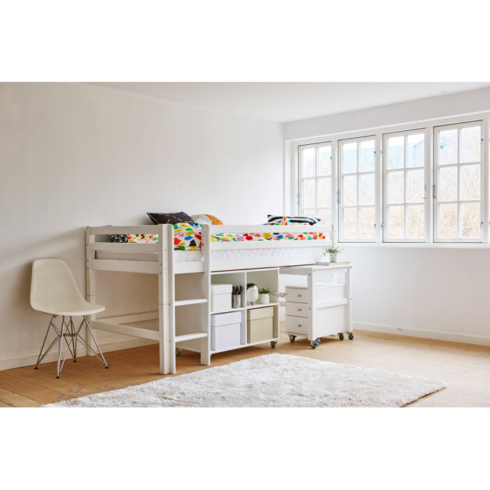 Hoppekids Premium European Single Mid Sleeper Bed With Desk And