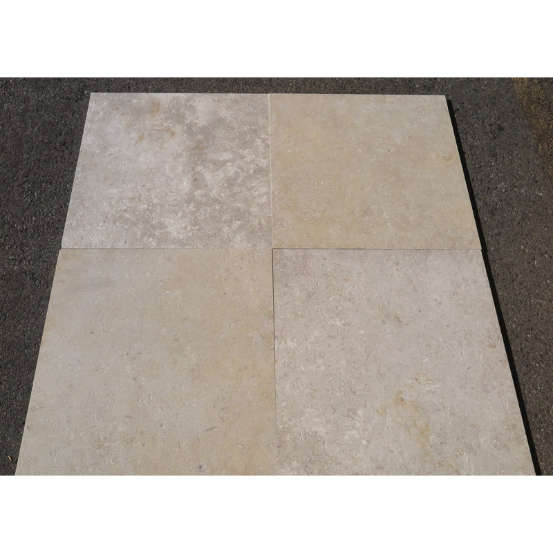 Stone Tile Shoppe Inc Jerusalem Grey Gold Brushed 24x24 Limestone Field Tile Wayfair