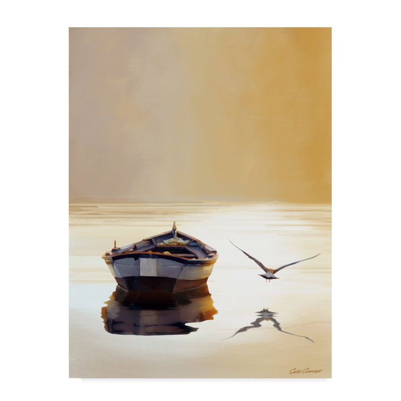 Breakwater Bay Sunset In The Pier Acrylic Painting Print On Wrapped Canvas Wayfair
