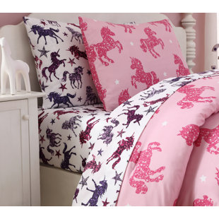Pillowcase Flannelette Cot Toddler Size Unicorns Rainbows 100% Cotton Snug Warm 