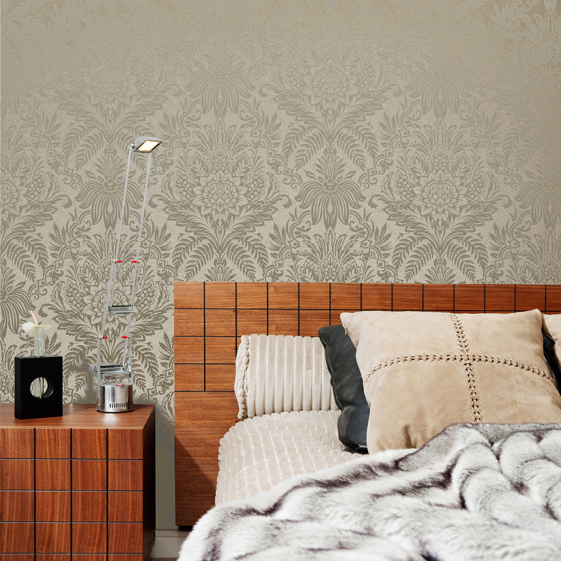 Etta Avenue™ Wayne Damask Wallpaper & Reviews Wayfair