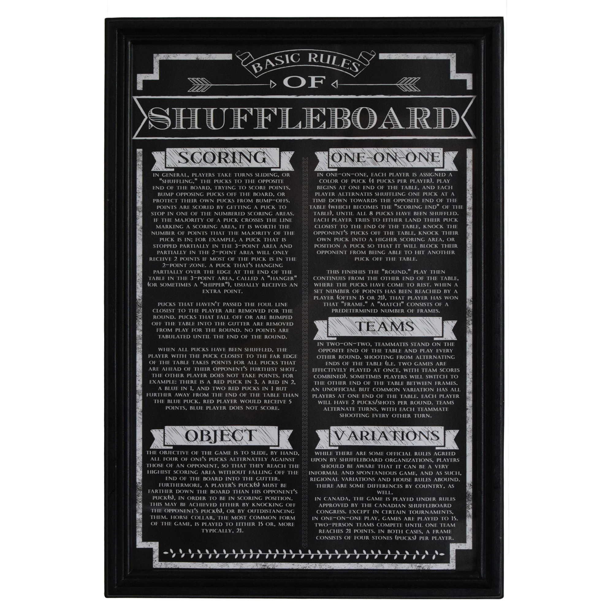 Hathaway Games Shuffleboard Game Rules Framed Textual Art Reviews Wayfair