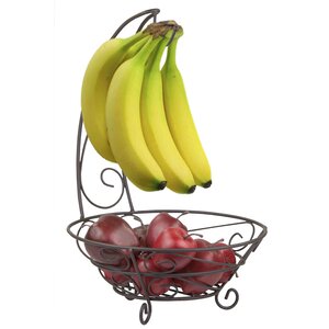 Bronze Fruit Basket with Banana Tree