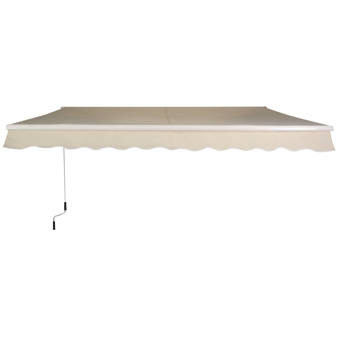 Costway Manual Sun Shade 10 Ft W X 8 Ft D Fabric Retractable Soffit Patio Awning Wayfair