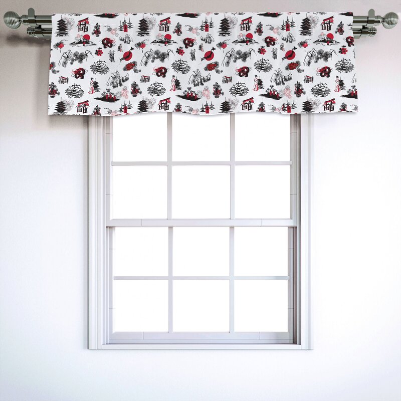 Traditional Curtains,Red Valances Floral Asian Curtains,Red Curtains Pillows