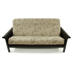 Floral Chenille Box Cushion Futon Slipcover