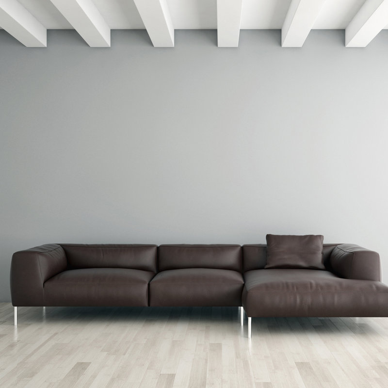 Orren Ellis Velia Right Hand Facing Leather Sectional Wayfair