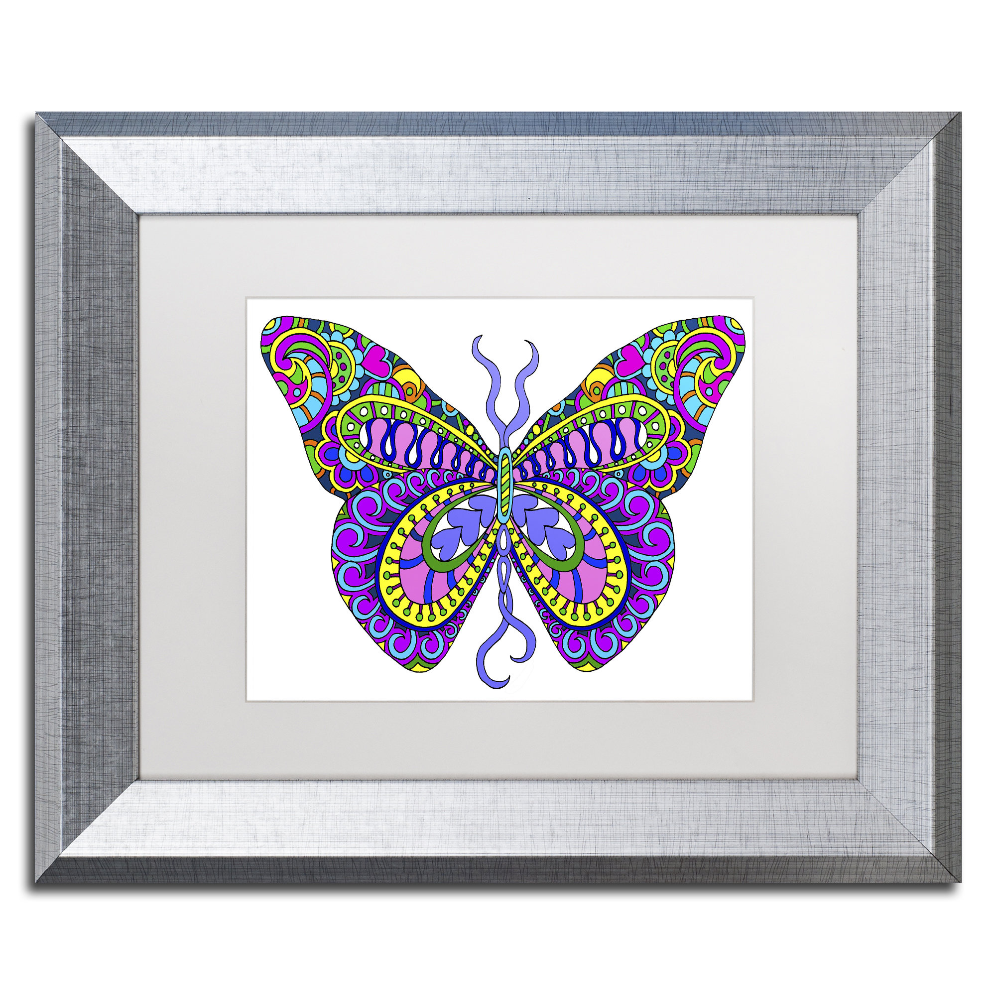 Trademark Art Bashful Garden Butterfly Blooming Ahrens Framed Graphic Art On Canvas Wayfair
