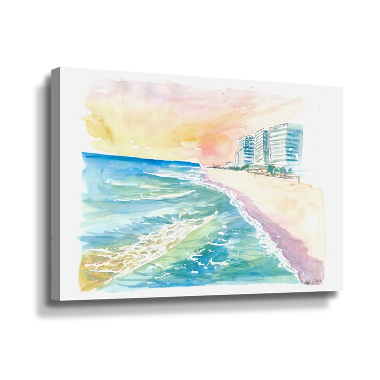 Cancun Mexico Beach Sea Framed SINGLE CANVAS PRINT Wall Art