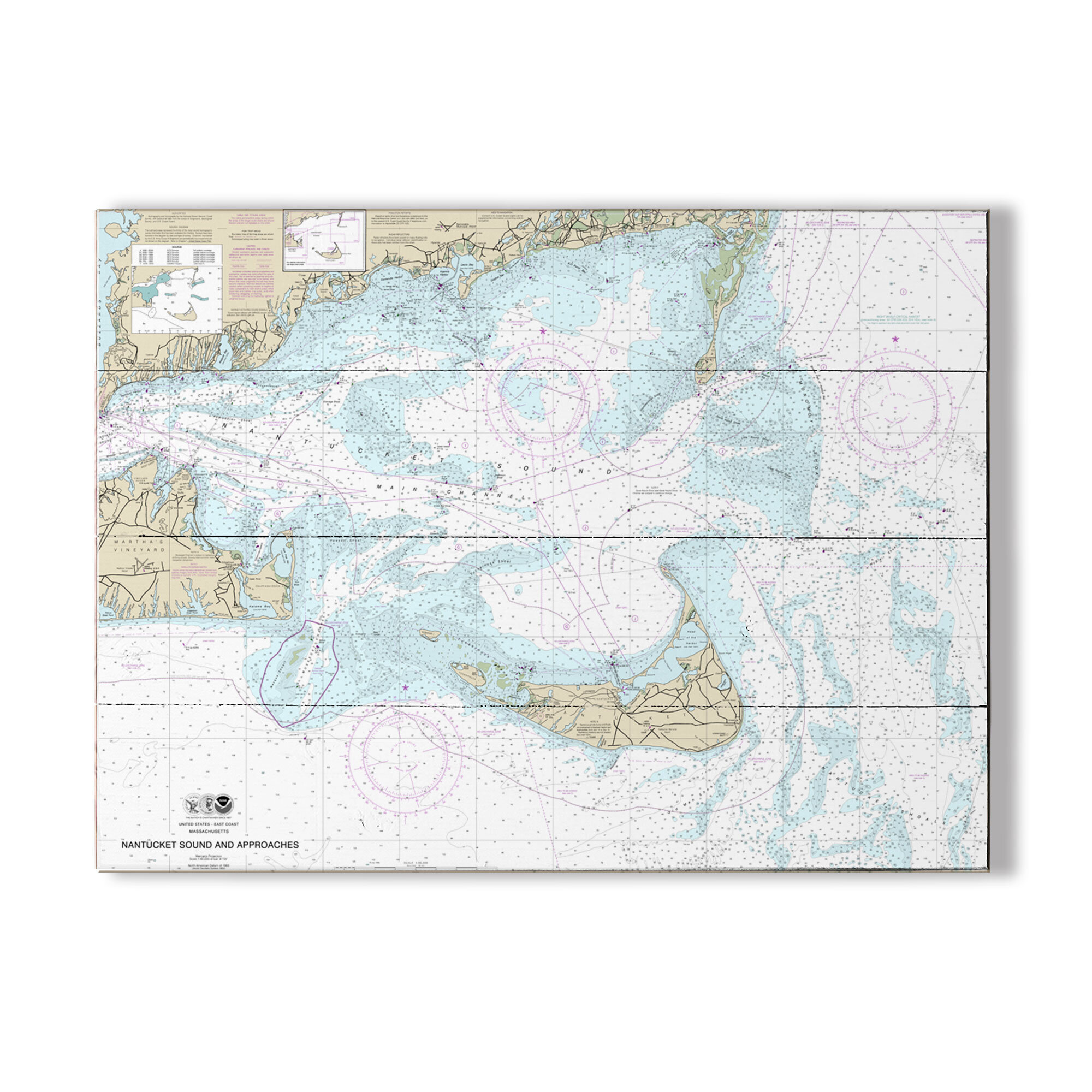 Nantucket Sound Nautical Chart Longshore Tides Nautical Chart Nantucket Sound And Approaches Ma - Graphic  Art On Wood | Wayfair