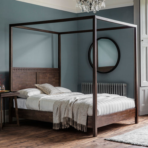 Martel Four Poster Bed Bay Isle Home Colour: Brown, Size: Super King (6)