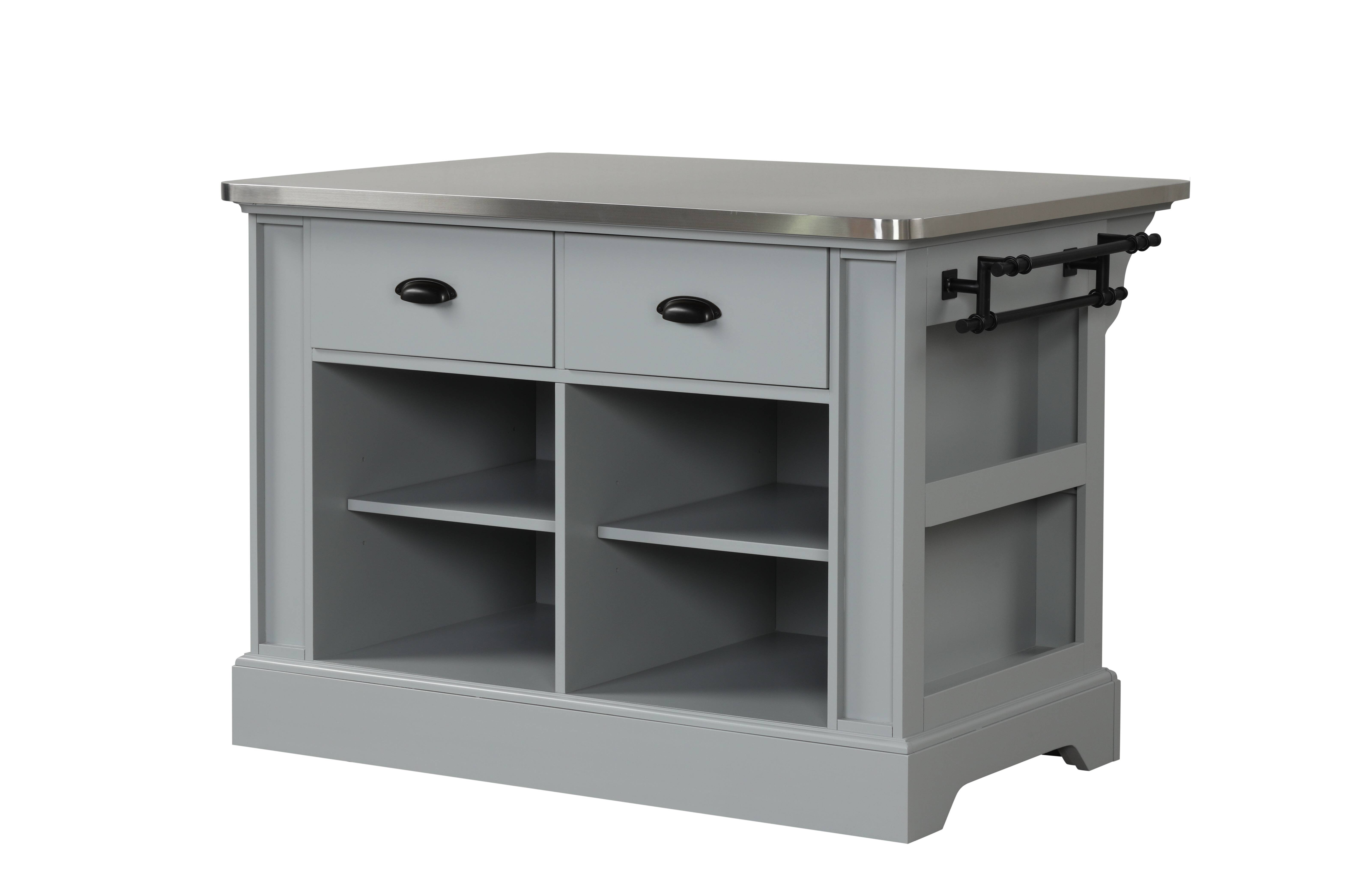Red Barrel Studio® 48'' Wide Kitchen Island with Stainless Steel Top