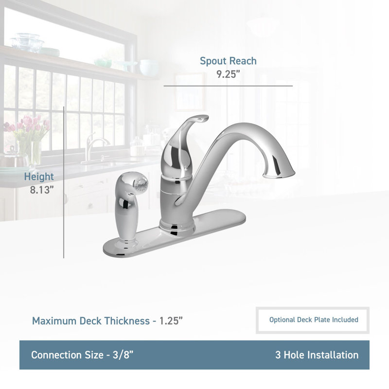 7835 Moen Camerist Single Handle Kitchen Faucet With Side Spray