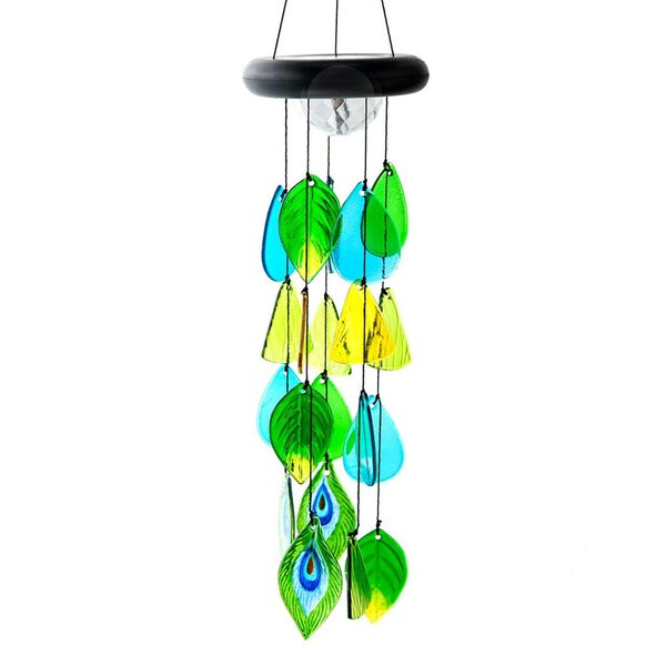 Rainbow Wind Chime Maples Leaf Shape Wind Chime for In/Outdoor Garden Decoration 