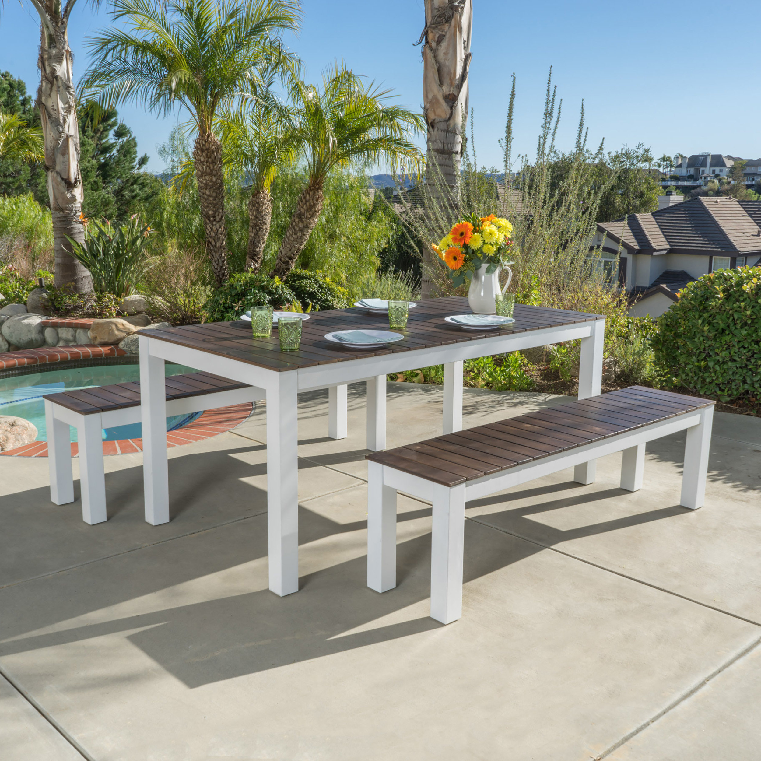 Benedetta 3 Piece Wood Picnic Set Reviews Birch Lane