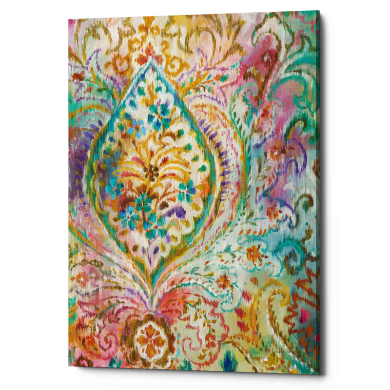 Boho Paisley II - Wrapped Canvas Painting - Tie-Dyed Wall Art