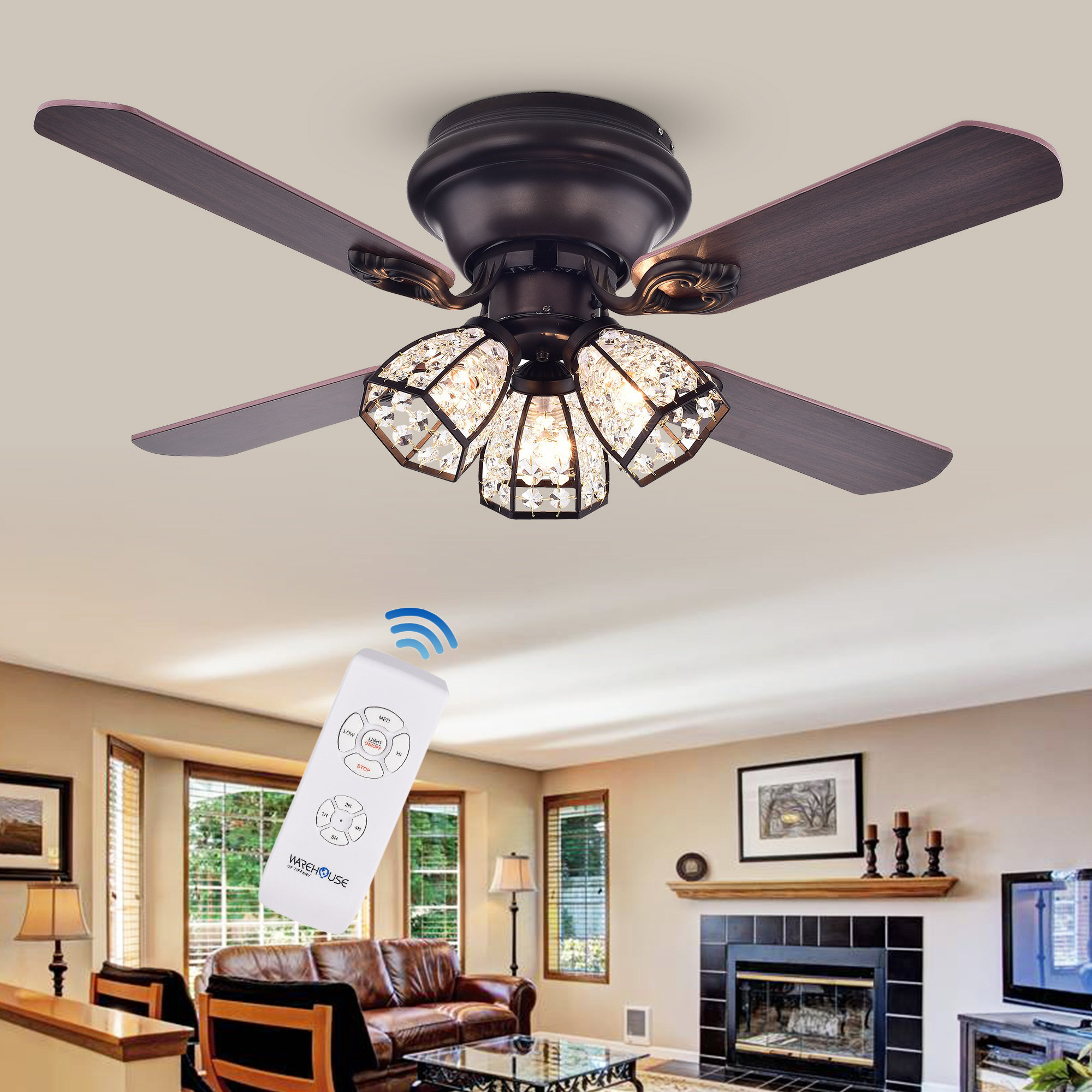 Alcott Hill 42 Alayna 4 Blade Ceiling Fan Light Kit Included