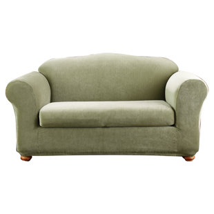 Slipcovers You Ll Love Wayfair Stretch Stripe Madison Box Cushion Loveseat Slipcover