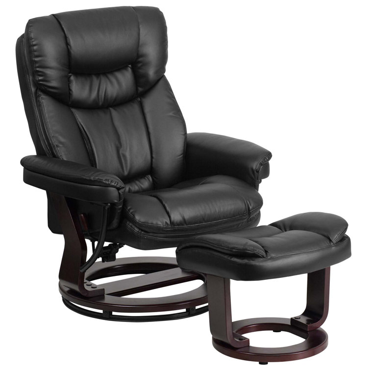 Red Barrel Studio® Aalke Vegan Leather Recliner with Ottoman | Wayfair