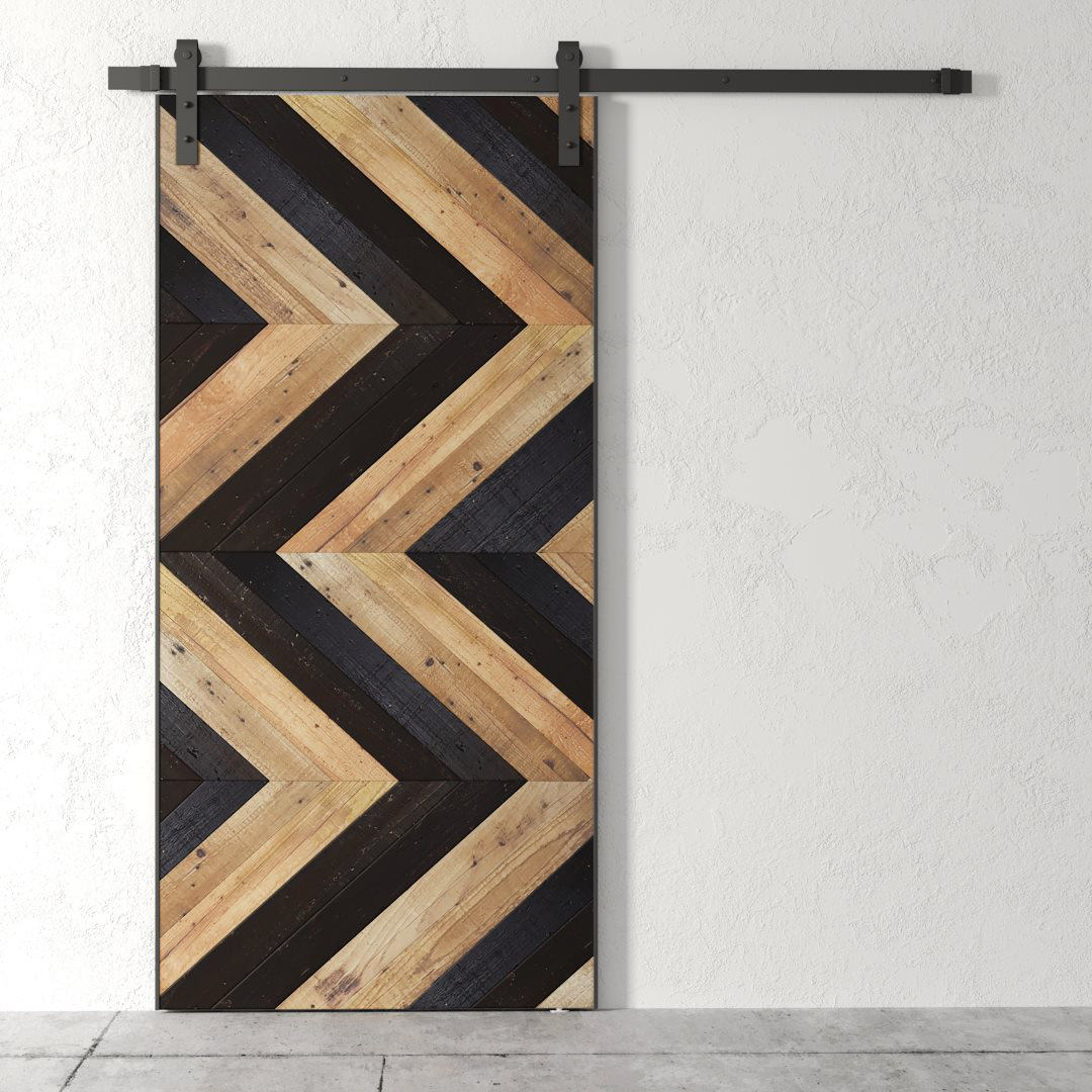 Urban Woodcraft Paneled Reclaimed Wood Scandi Stained Barn Door