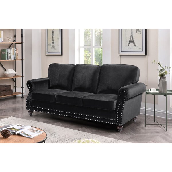 Willa Arlo Interiors Anibar 85.04'' Velvet Rolled Arm Sofa & Reviews ...