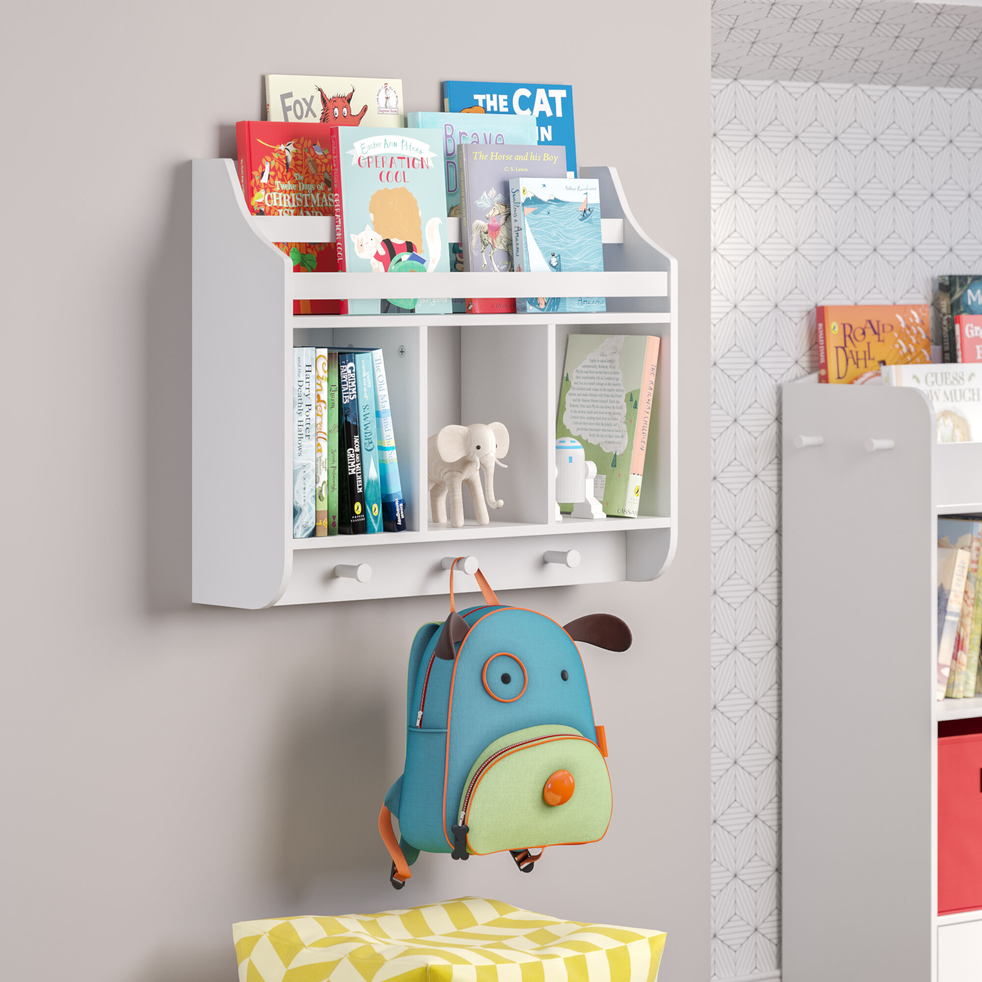 wall bookshelf for kids