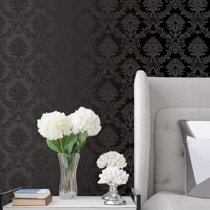 Damask Velvet Wallpaper Black Wayfair