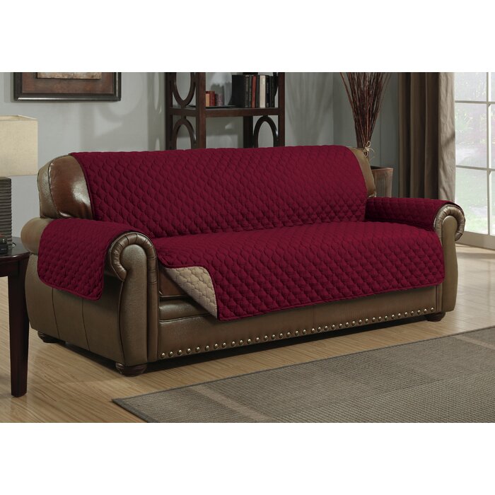 Reversible Microfiber T Cushion Sofa Slipcover