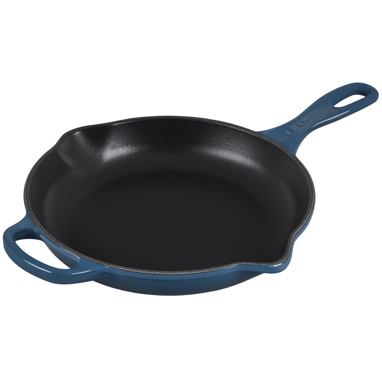 Teal 20 cm Le Creuset Cast Iron Black Enamel Interior Omelette Pan 