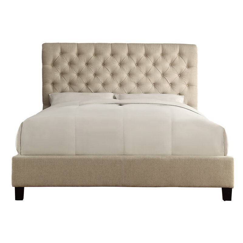 Tufted Upholstered Platform Bed #tuftedheadboard #Paris #upholsteredbed