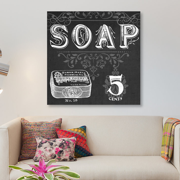 East Urban Home Chalkboard Bath Signs I Graphic Art Print On