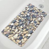 LARGE PEBBLE SHOWER MAT BATHROOM SUCTION ANTI NON SLIP WET BATH TOILET 36x69 CM 