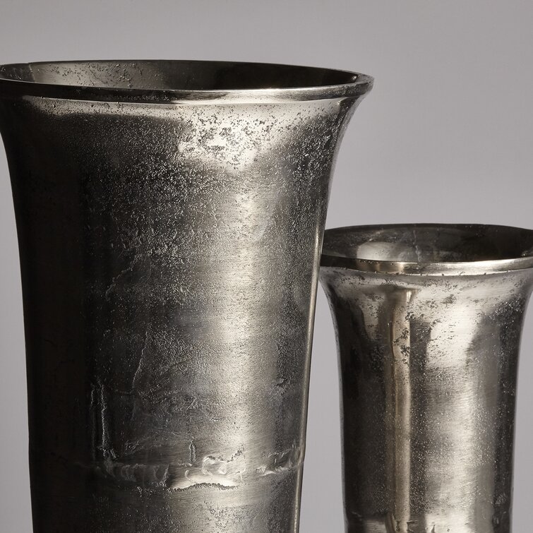 Cyan Design RELIC Vase Small Raw Nickel Silver Aluminum 