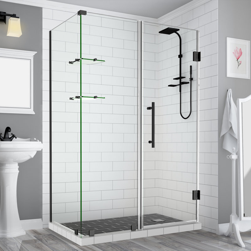 Aston Bromley Gs Frameless 68 X 72 Rectangle Hinged Shower Enclosure Wayfair