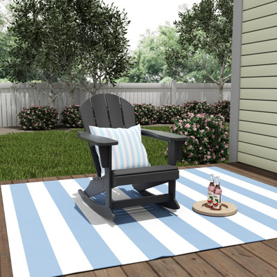 Ravenna HDPE Rocking Adirondack Chair color white 