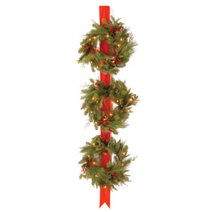 Decorative Pre-Lit Triple Wreath
