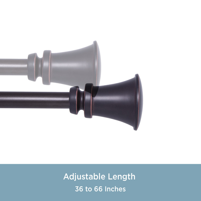 Kenney Nile Standard Decorative Single Curtain Rod And Hardware