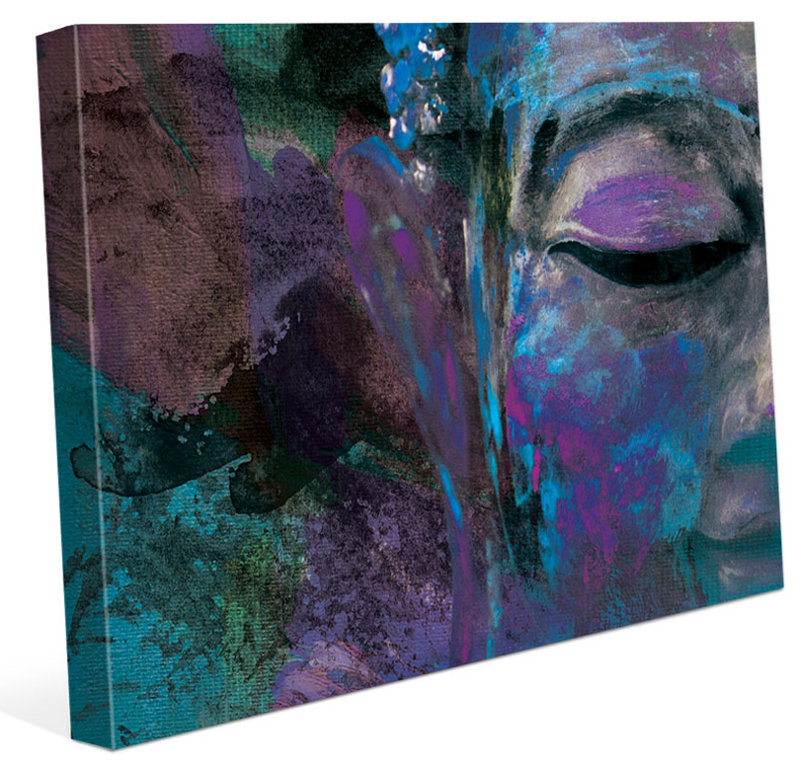Bloomsbury Market Mauve Painted Buddha Wrapped Canvas Graphic