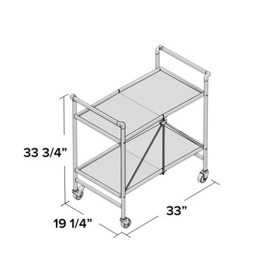 COSCO Indoor/Outdoor Folding Serving Cart with Wheels