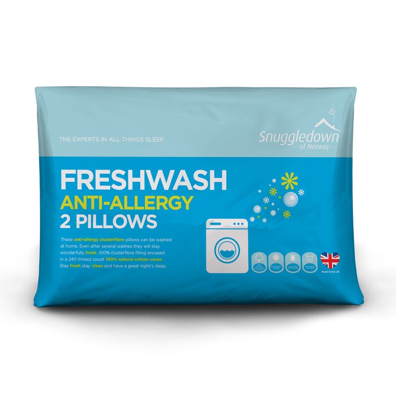 Snuggledown Freshwash Anti Allergy Medium Support Back Sleeper Pillow Reviews Wayfair Co Uk