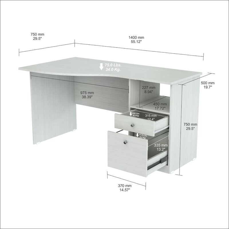 Latitude Run Santoro Curved Desk Reviews Wayfair