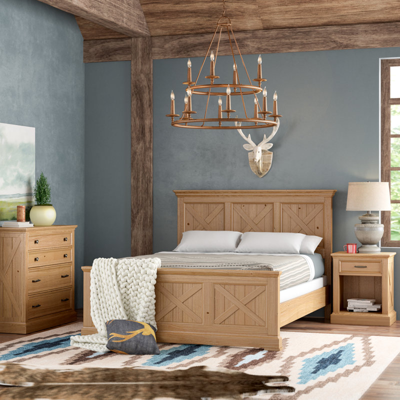 Loon Peak Burbury Country Lodge Wood Panel 3 Piece Bedroom Set Wayfair