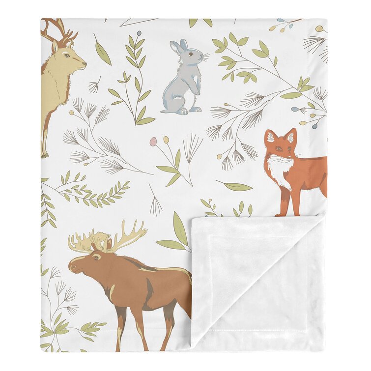 new forest animals fox bear moose changing pad Animal Themed baby blanket