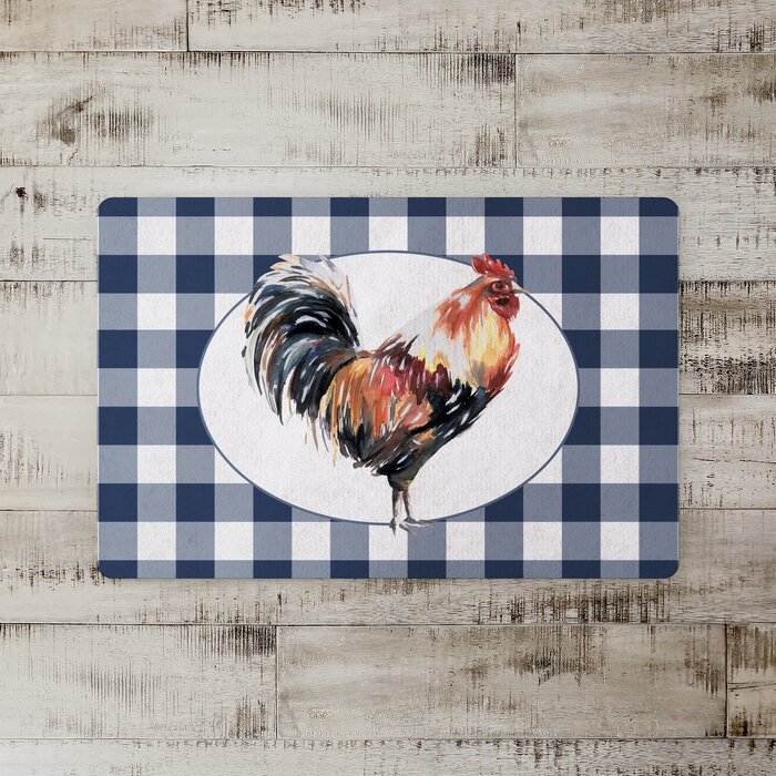Orozco Ink Rooster Kitchen Mat