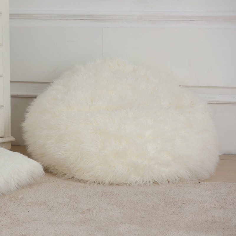 House Of Hampton Large Faux Fur Bean Bag Chair Lounger Reviews Wayfair