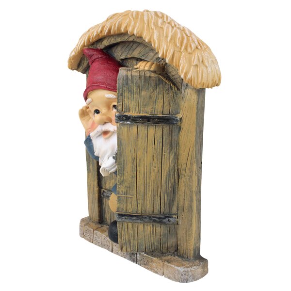 Garden Accent Gnome wall fence shed tree hanger NEW colored polyresin green